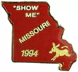 De colección 1994 ~MISSOURI~ “Show Me” Sombrero de recuerdo del estado de EE. UU. Solapa PinBack. - Imagen 1 de 2