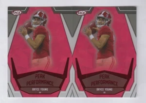 (2) Bryce Young 2023 SAGE PEAK PERFORMANCE RED RC PARALLEL LOT #PK-BY PANTHERS - Picture 1 of 1