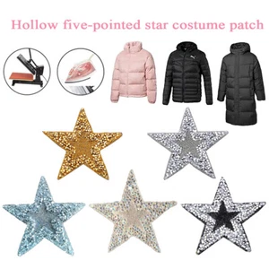 Rhinestone Sparkle Star Space Patch Patches Alphabet Embroidery Clothes/ - Picture 1 of 20