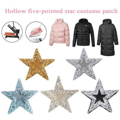 Alphabet Clothes/ Patch Rhinestone Star Patches Embroidery on Sparkle  Spa ^ - Image 1 of 4