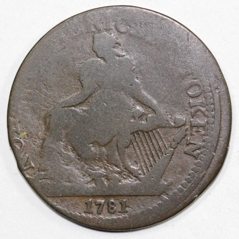 1781 1c North American Token Colonial Copper Coin Cover