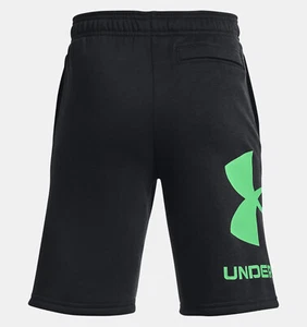 Boys Under Armour Rival Fleece Big Logo Shorts Black Sweat Shorts NEW - Picture 1 of 2