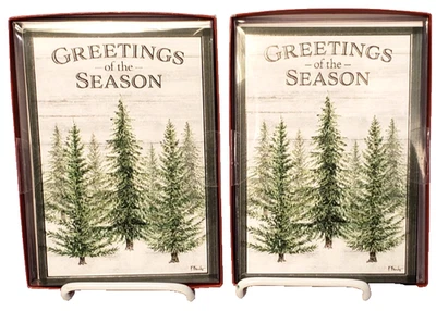 2 Packs Greetings of the Season Christmas Cards Leanin' Tree 20 Total Forest - Image 1 of 3