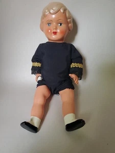 Beautiful VTG CELLULOID DOLL, 9" SEA SHELL MARK, JOINTED, STRUNG, ORIG. CLOTHES - Picture 1 of 9