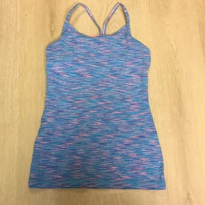 Ivivva Athletica Lululemon Blue & Pink Shelf Bra Active Tank Top Girl’s 12 - Picture 1 of 4