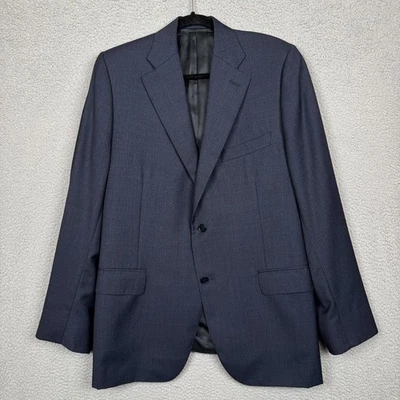 Blazer Canali 1934 Hombre 46R Azul Marino Micro Cuadros Resistente al Agua Italia Dinero Antiguo Foto 1 de 4