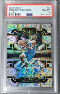 2023-24 Panini Select - Concourse Anthony Edwards #37 Scope Prizm PSA 10 - Foto 1 di 2