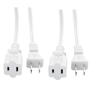 Paquete de 2 cables de extensión polarizados de 5 pies EE. UU. 2 clavijas macho AC interior de EE. UU.... - Imagen 1 de 6