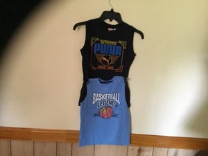 Lot/ Bundle Of 2 Boy Summer Tank Top Sleeveless Shirts 4-5 Yrs Puma + - Picture 1 of 7