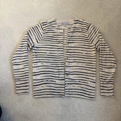 PURE 100% Cashmere Cardigan Size 12 Zebra Style Print Beige & Black - Image 1 of 4