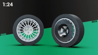 Lancia Delta HF 1993 Speedline rims 1/24 Hasegawa no Tamiya Fujimi - Immagine 1 di 4