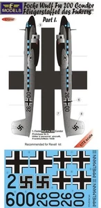 Focke Wulf Fw 200 Condor F.des F. Part I - DECAL SET, LFC72197, LF MODELS, 1:72 - Bild 1 von 1