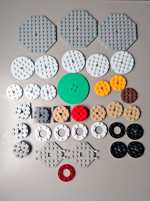 LEGO Runde Platten achteck  Konvolut Zubehör 35 Stück SAMMLER RAR - Bild 1 von 4