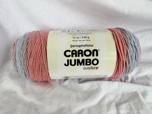 Caron Jumbo Ombre Yarn Blue and Blush 595 yds #4 weight NEW - Picture 1 of 5