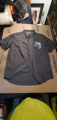 Retrofit Brand MFG Mens Solid Gray Short Sleeve Button Down Shirt Size XLarge - Image 1 of 2