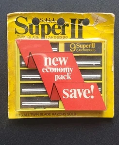 Vintage Schick Super 2 Doppelklingenpatronen teflonbeschichtet 9 Stück Neu ALTBESTAND - Bild 1 von 9