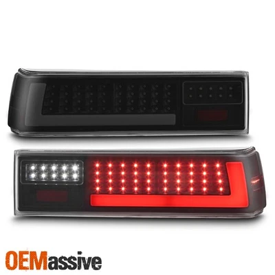 Luces traseras negras ahumadas para Ford Mustang 1987-1993 con señal LED de freno de funcionamiento Foto 1 de 4