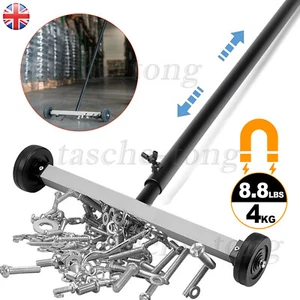 17" Magnetic Floor Sweeper Metal Scrap Screw Rolling Pick Up Roller Broom Tool - Picture 1 of 15