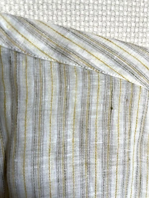 Hugo Boss long sleeve off white striped linen shirt, Large - Image 1 of 4