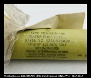 Westinghouse 423D815A20 300E Amp Type RBA-RBD-400 Refill ~ Shelf Surplus - Picture 1 of 2