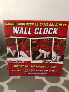 MLB ANAHEIM ANGELS GARRET ANDERSON CLOCK - Picture 1 of 3