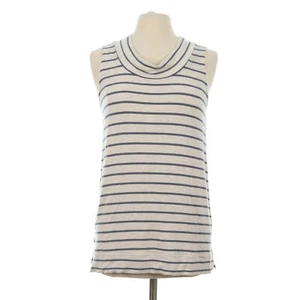 Lou & Grey Women's Beige Soft Stretchy Sleeveless Striped Tank Top - Size Medium - Picture 1 of 7