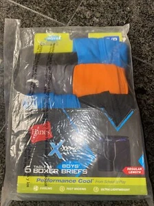 Hanes 5 pack of Boys Boxer Briefs X-Temp Solid S/P Size 6-8 Performance Cool - Picture 1 of 6