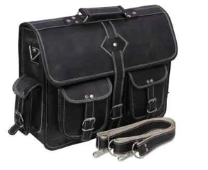Classic Vintage Leather Messenger Bag – Unisex Satchel for Laptop & Briefcase - Picture 1 of 6