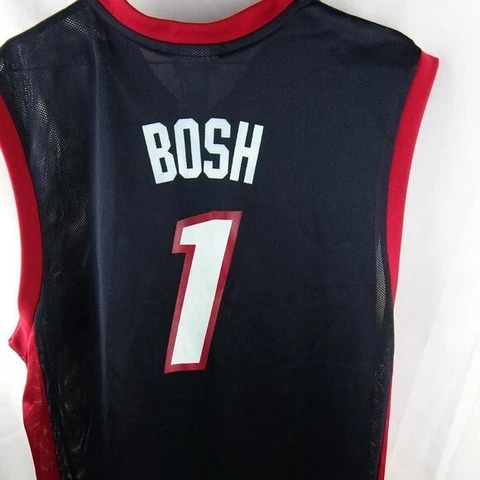 Adidas Chris Bosh Jersey Men’s XL Miami Heat NBA Black Basketball #1 Cover