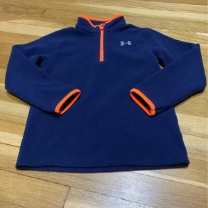 Under Armour Fleece Quarter Zip Sweatshirt Pullover Boys Size 7 Blue  - Picture 1 of 9