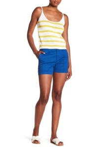 Joe Fresh 155447 Women's Stretch Chino Deep Sea Blue Mid Rise Shorts Size 2 - Picture 1 of 4