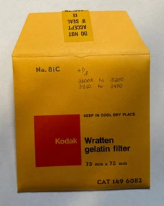KODAK WRATTEN GELATIN FILTER NO. 81C 3" /7.6cm Square opened w/ filter frame - Picture 1 of 2
