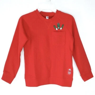 Moletom Adidas Crewneck masculino tamanho XS 7-8 Arsenal futebol clube vermelho novo com etiquetas - Imagem 1 de 4
