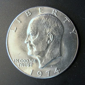 1974-D Eisenhower Dollar - BRILLIANTLY UNCIRCULATED + - Picture 1 of 2