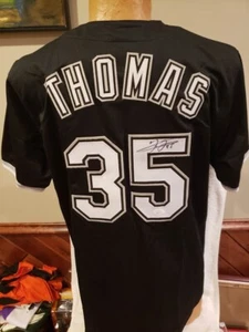 BEAUTIFUL Frank Thomas Autographed Black Chicago White Sox Jersey, JSA & MINT! - Picture 1 of 4