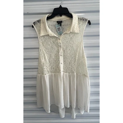 Nuevo con etiquetas Vestido mameluco de encaje tórrido para mujer blanco marfil floral sin mangas 2 Foto 1 de 4