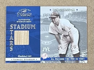 2001 DONRUSS CLASSICS STADIUM STARS STADIUM SEAT RELIC #SS-7 LOU GEHRIG - Picture 1 of 2
