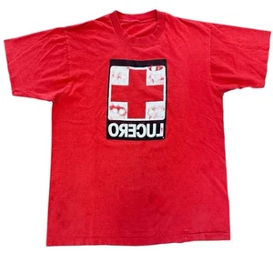 Vintage John Lucero Skate Shirt 80s / 90s Skateboards Tee Red Cross Size Large - Bild 1 von 10