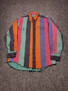 Vintage Wrangler Shirt Mens 16-34 Multicolor Brushpopper Stripe Western Button - Picture 1 of 7