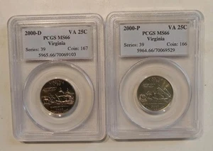 2000 P & D Virginia State Quarter PCGS MS66 - Picture 1 of 2