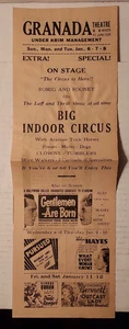 Lot 11: Romig & Rooney Indoor Circus Granada Theatre movie handbill Detroit - Picture 1 of 2