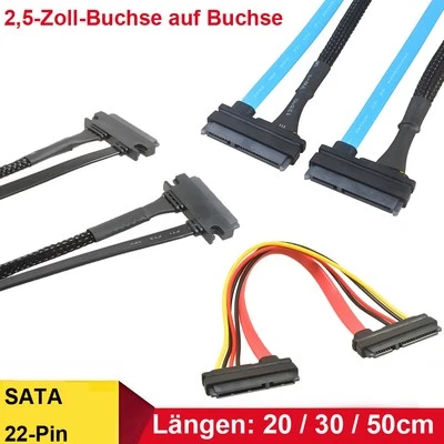 SATA 22Pin Kabel Buchse zu Buchse Adapter für Festplatte Netzgerät Datenkabel - Bild 1 von 4