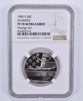 1992-S Olympic Gymnastics Commemorative Half Dollar Prestige Set PF70 NGC *0664 - Image 1 of 4