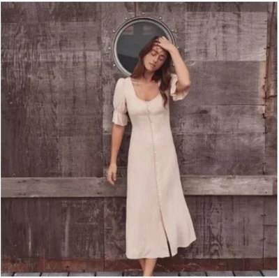 Vestido Christy Dawn Lennon Para Mujer XS Caramelo Manga Abullonada Midi Boho Campesino Foto 1 de 4