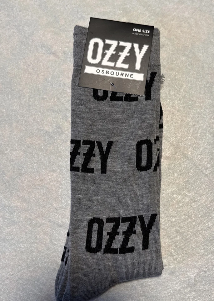 OZZY OSBOURNE Men's Crew Socks Black / Gray One Size 7-12 Black Sabbath 2025