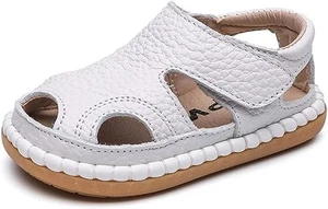 DADAWEN Baby Boys Girls Summer Lightweight Soft Sole Closed-Toe Outdoor Leather - Picture 1 of 5