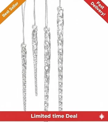 Lujo Kurt Adler Vidrio Hielo Navidad Adorno Caja Set, 3.5-5.5" (Juego de 24) Foto 1 de 4