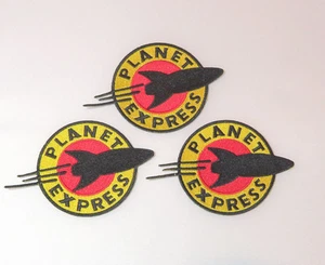 Futurama Cartoon PLANET EXPRESS Logo 4 1/2" Embr. (3) PATCHES (SCREEN ACCURATE) - Picture 1 of 2