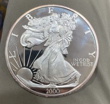 2000 American Silver Eagle Style 1/2 lb (6 Troy Oz) .999 Fine Silver Round