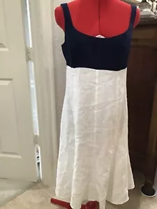 Lauren Ralph Lauren Damen grünes Etikett Leinen Tank Midi ausgestellt Kleid 6 neu mit Etikett - Bild 1 von 7